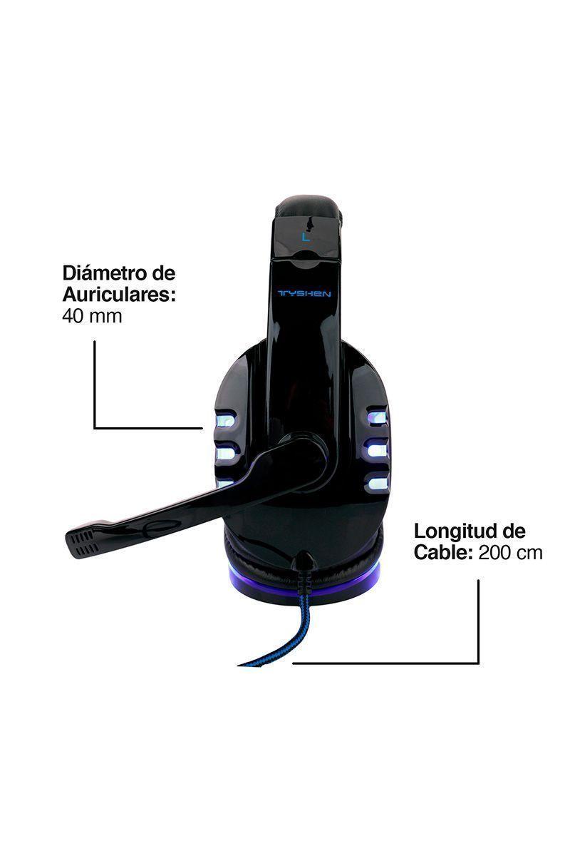 Audífonos Gamer G04L Luces Led con Micrófono Azul-4