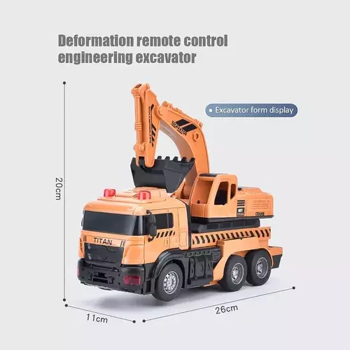 Auto A Control Remoto Transformer Robot Excavadora-1