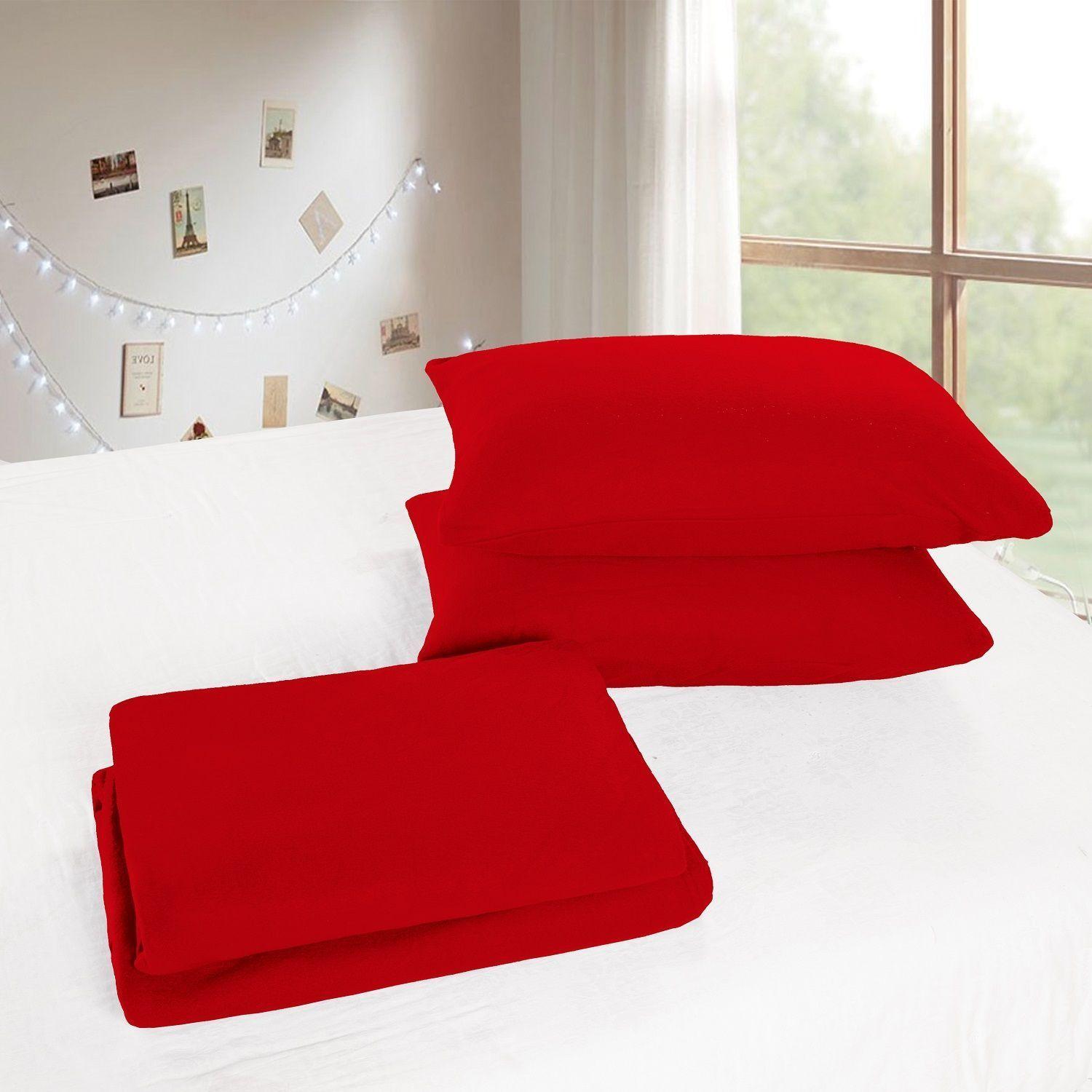 Juego de Sabanas Polar Domsa 2.5 Plazas Color Rojo-2
