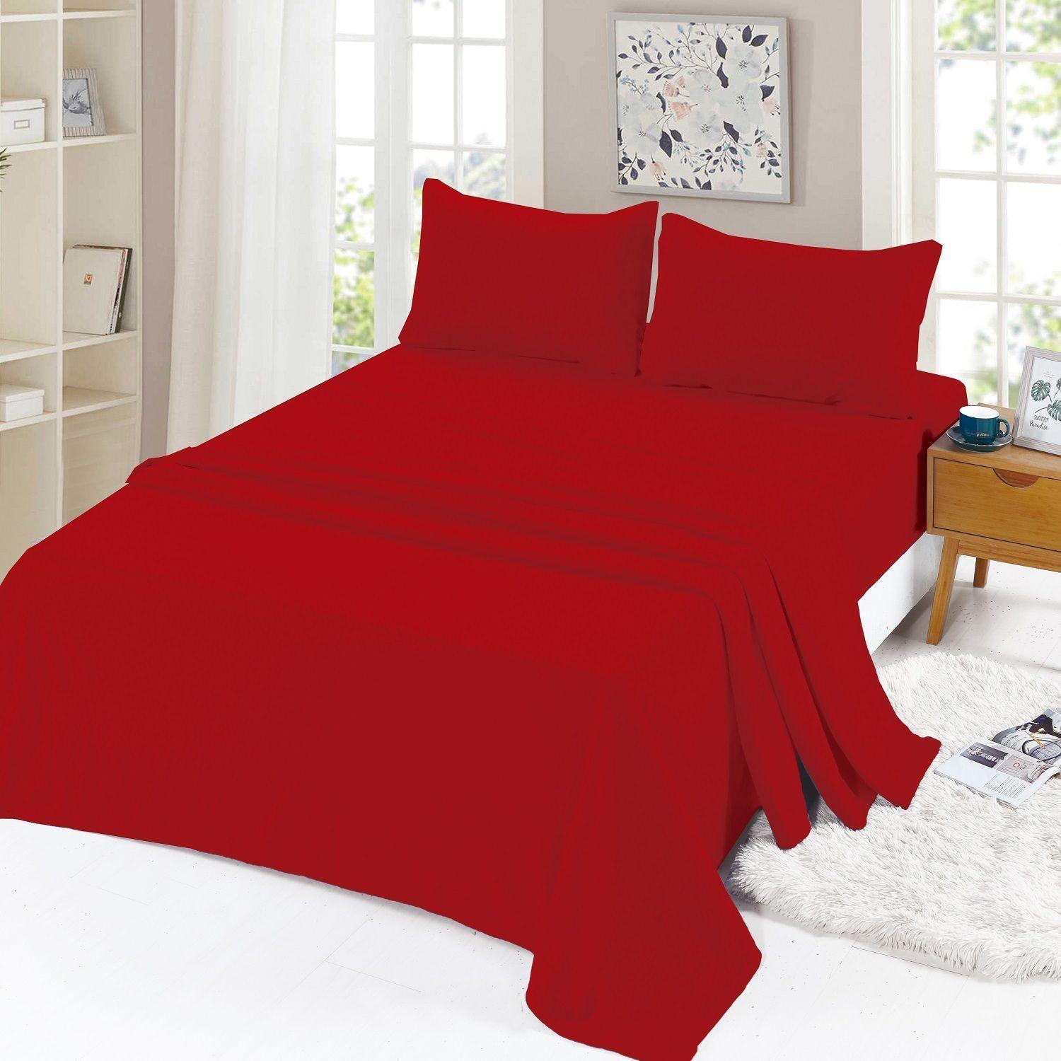 Juego de Sabanas Polar Domsa 2.5 Plazas Color Rojo-0
