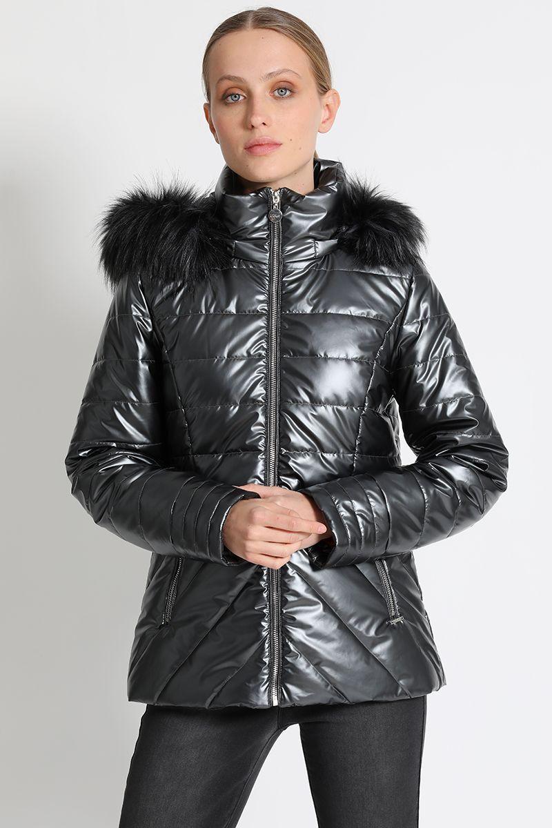 Parka Metalizada Plateada Liola-0