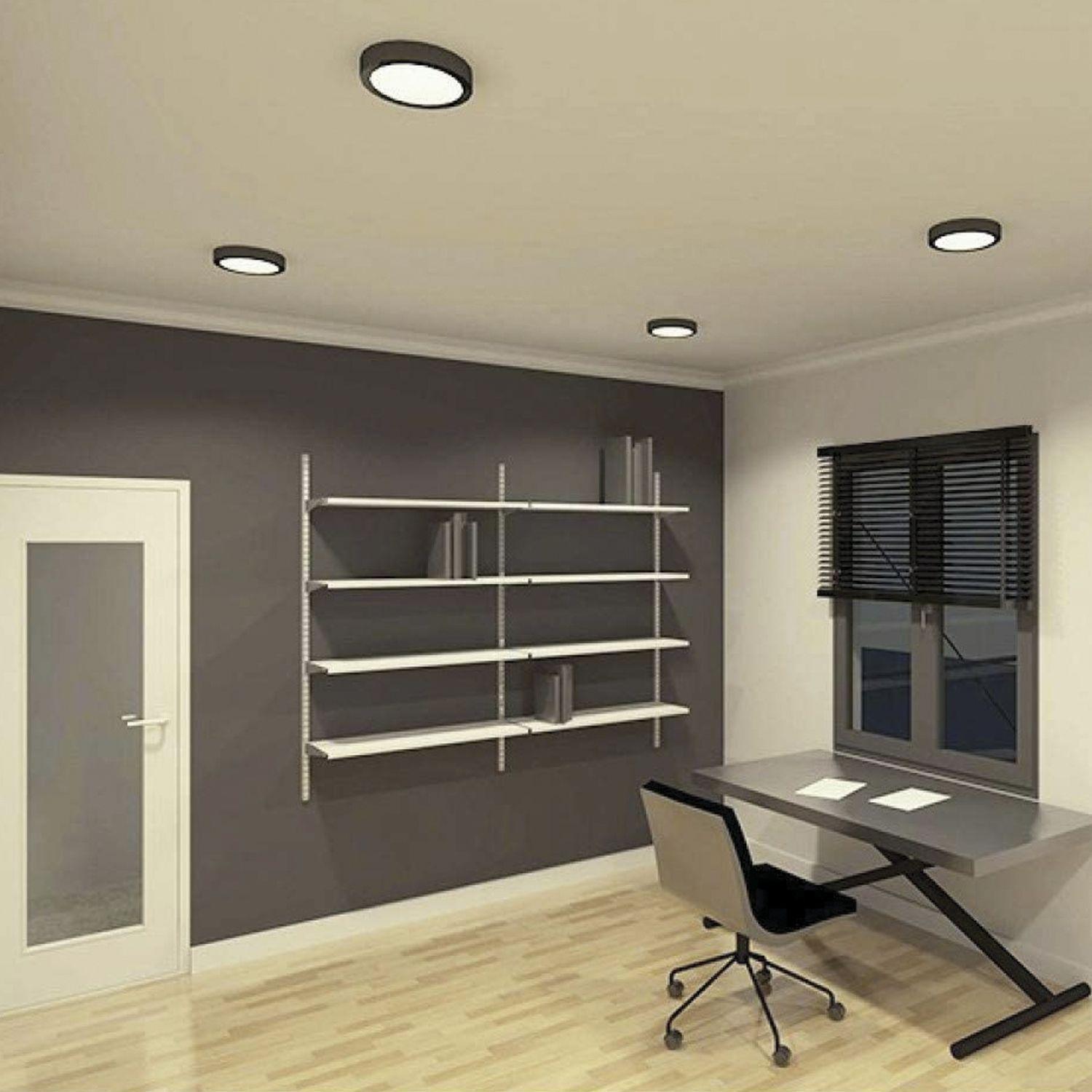 Panel Redondo LED Sobrepuesto Negro 18W Frío-5