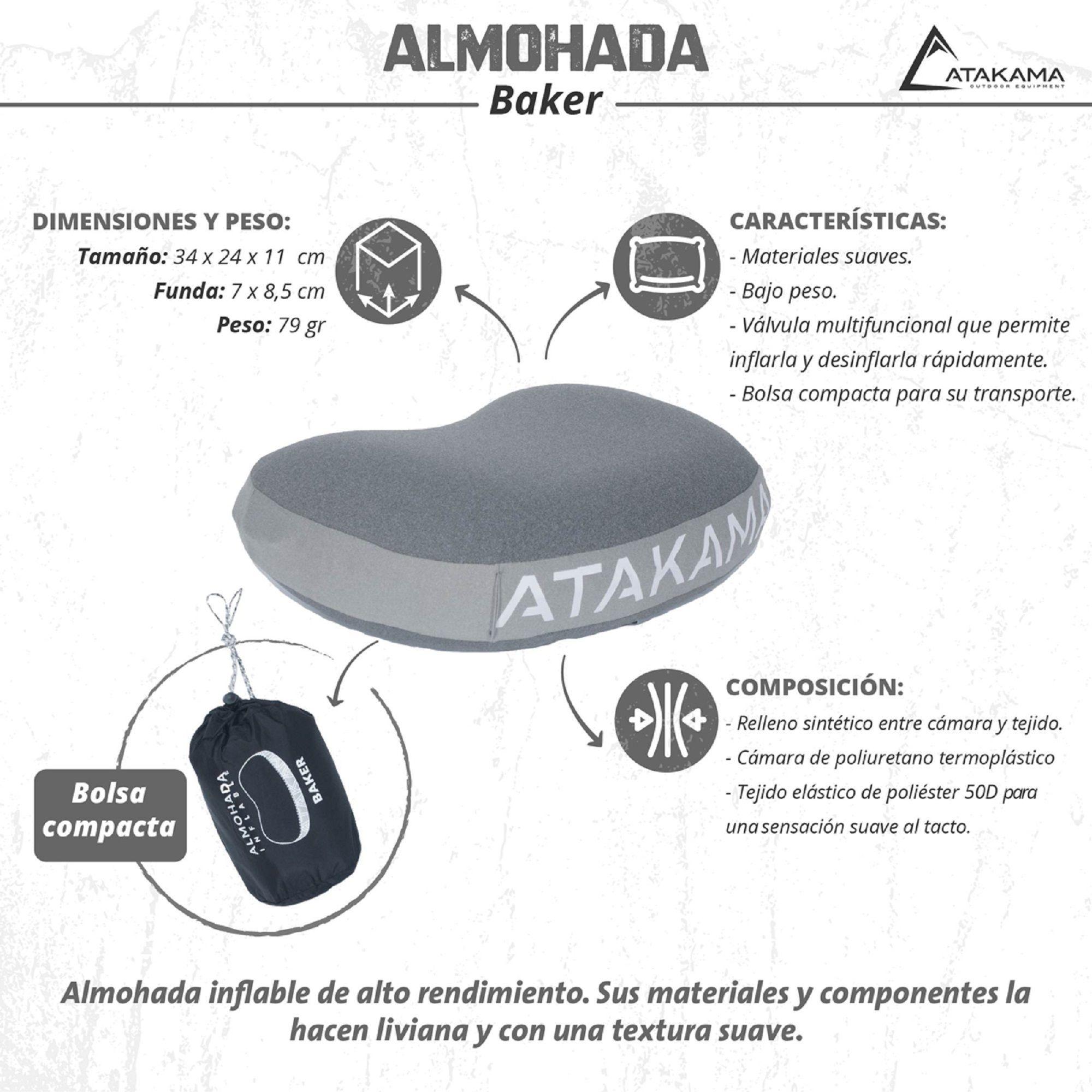 Almohada Inflable Baker Gris  Atakama Outdoor-7