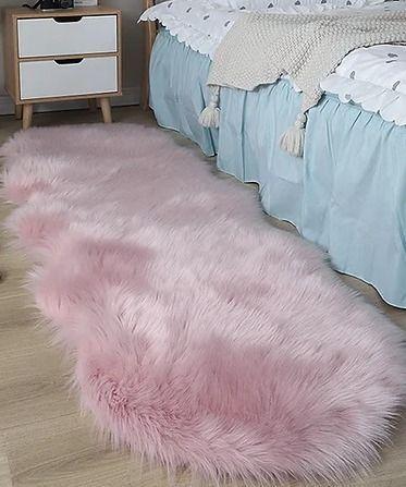 Bajada De Cama Alfombra Peluda 180Cm Rosado-0