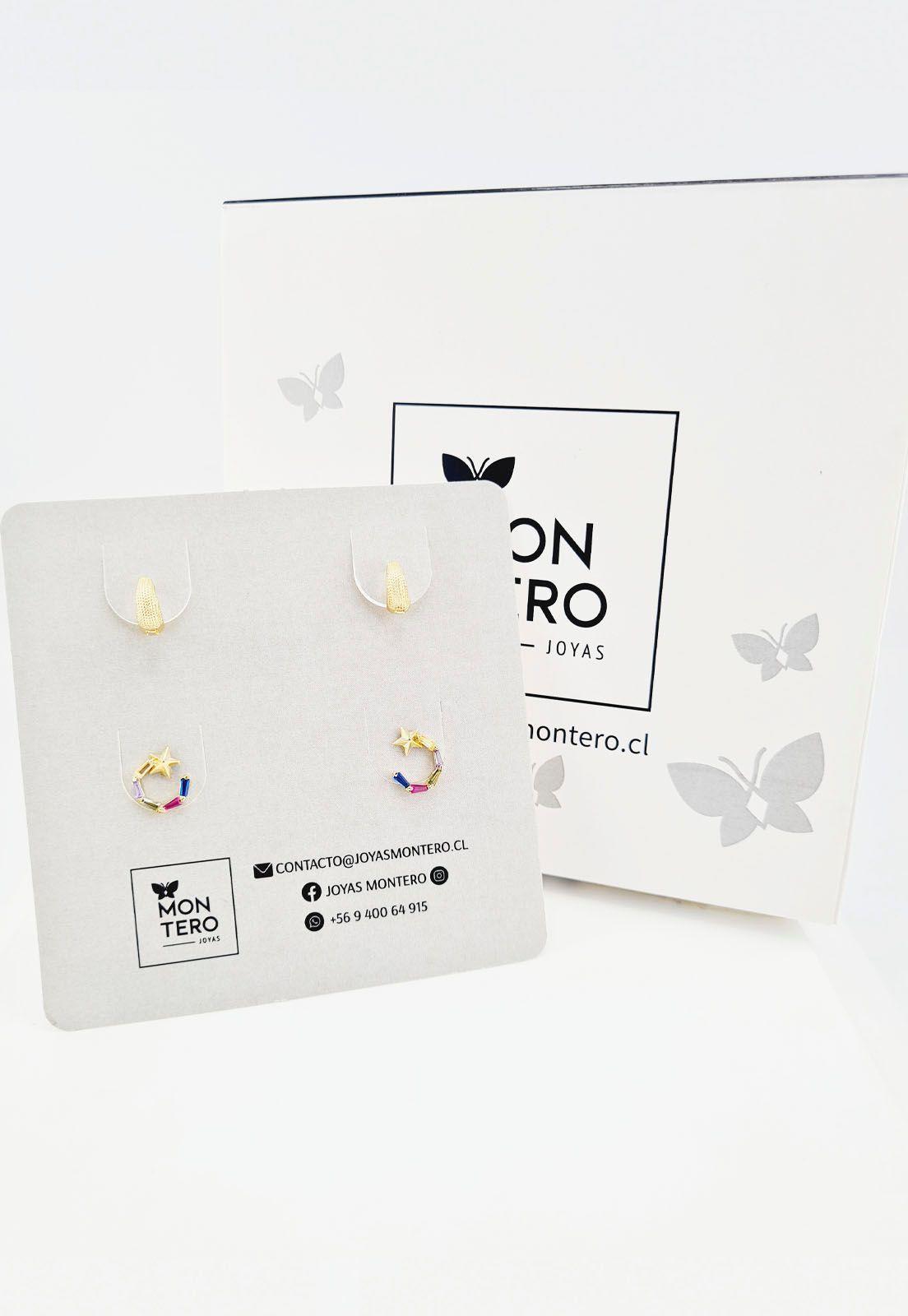 Pack Aros de Plata Con Baño de Oro 24k Boreal-6