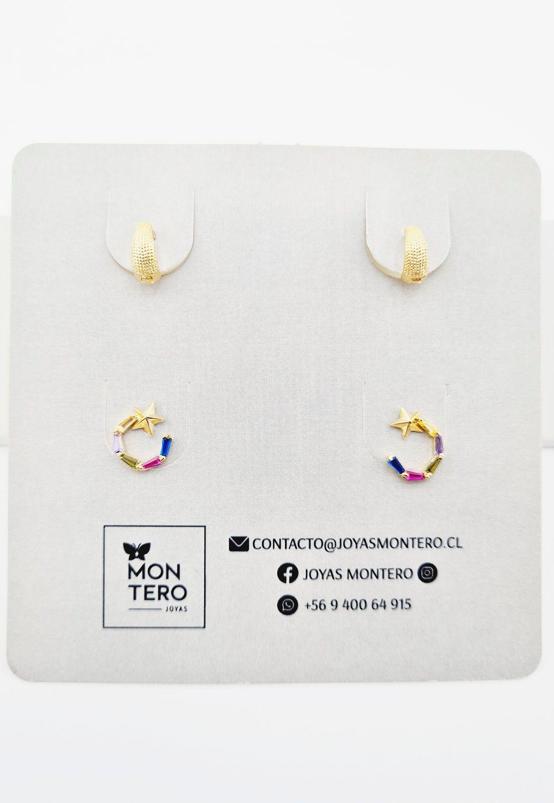 Pack Aros de Plata Con Baño de Oro 24k Boreal-5