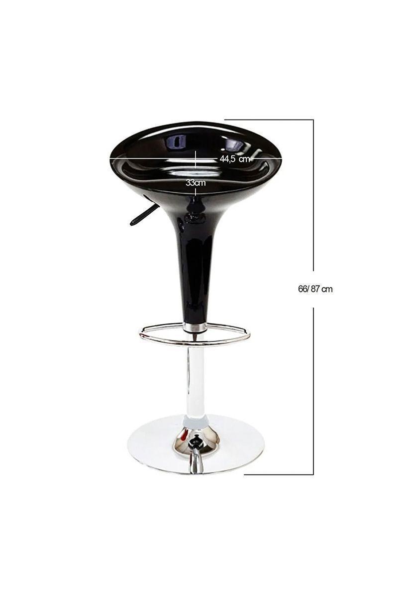 Pack 2 - Piso Bar Regulable Taburete Estilo Retro - Negro-4