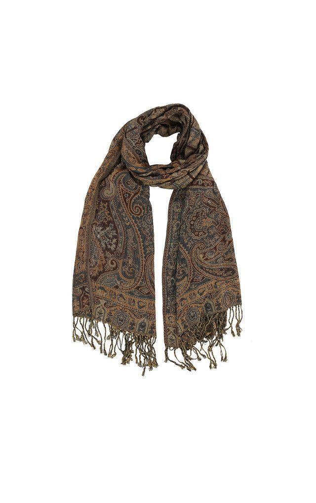 Pañuelo Jacquard Paisley Celeste Humana-0