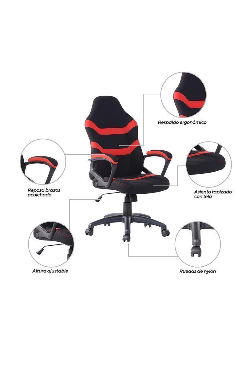 Silla Gamer Infinite Escritorio Rojo-4