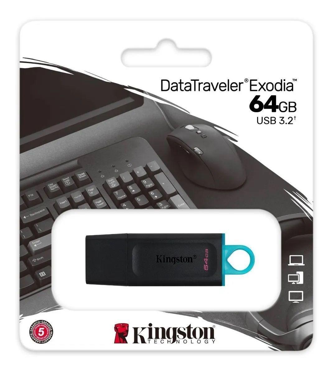 Pendrive Kingston Exodia 64gb Usb 3.2 Alta Velocidad Flex-0