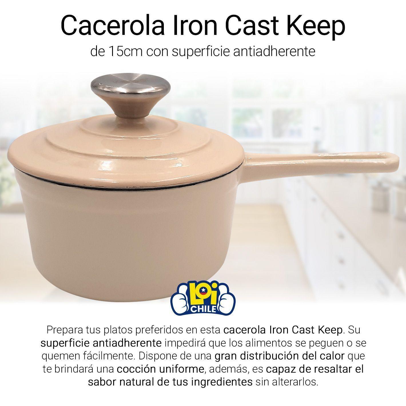 Cacerola Antiadherente con Tapa Hierro Fundido 16cm Keep-1