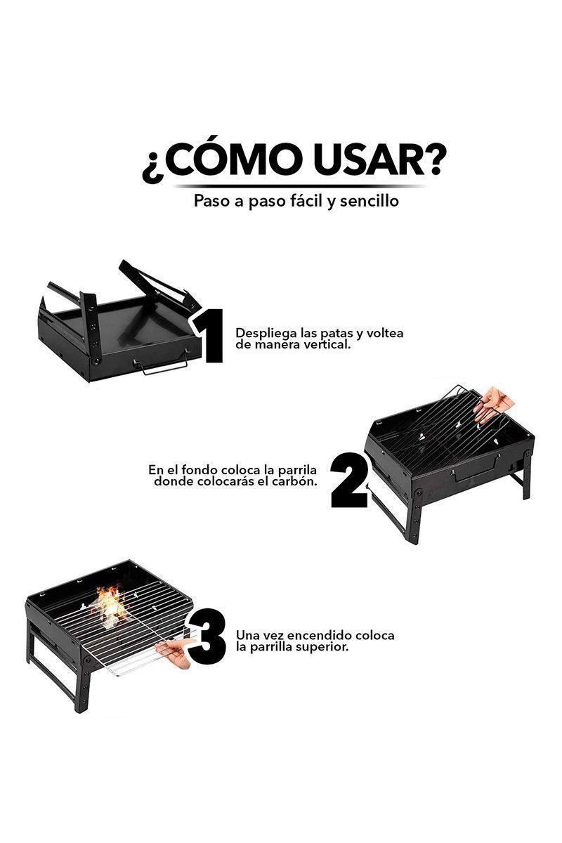 Parrilla Plegable Portátil Outdoor Camping Negro-4