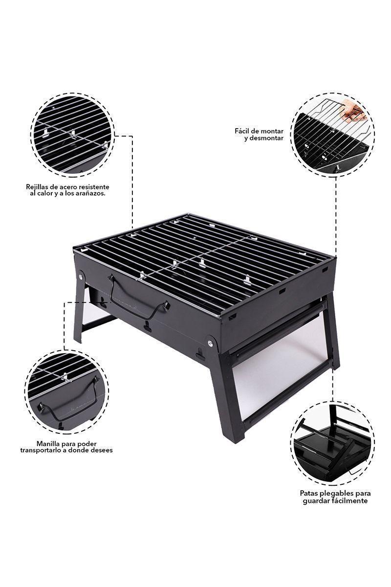 Parrilla Plegable Portátil Outdoor Camping Negro-3