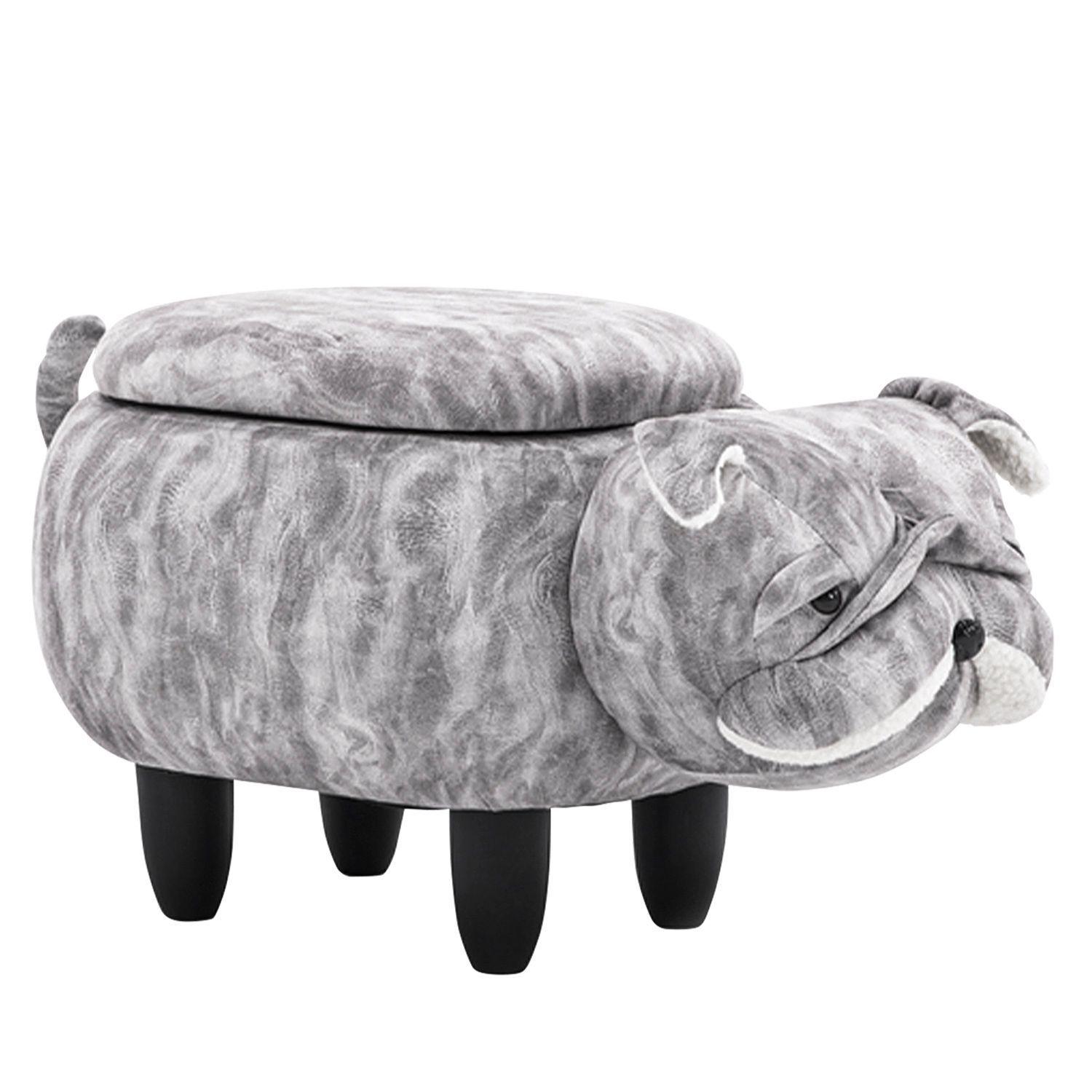 Banca Infantil Decorativa Bulldog Con Almacenaje-0