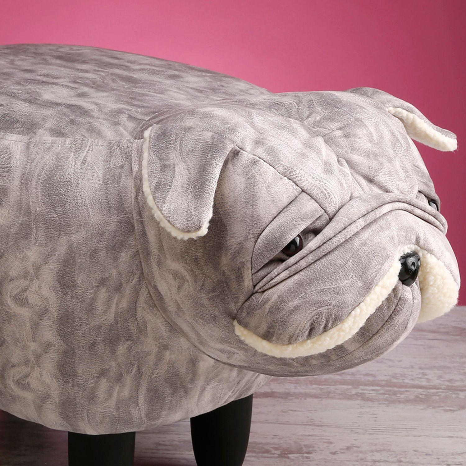 Banca Infantil Decorativa Bulldog Con Almacenaje-1