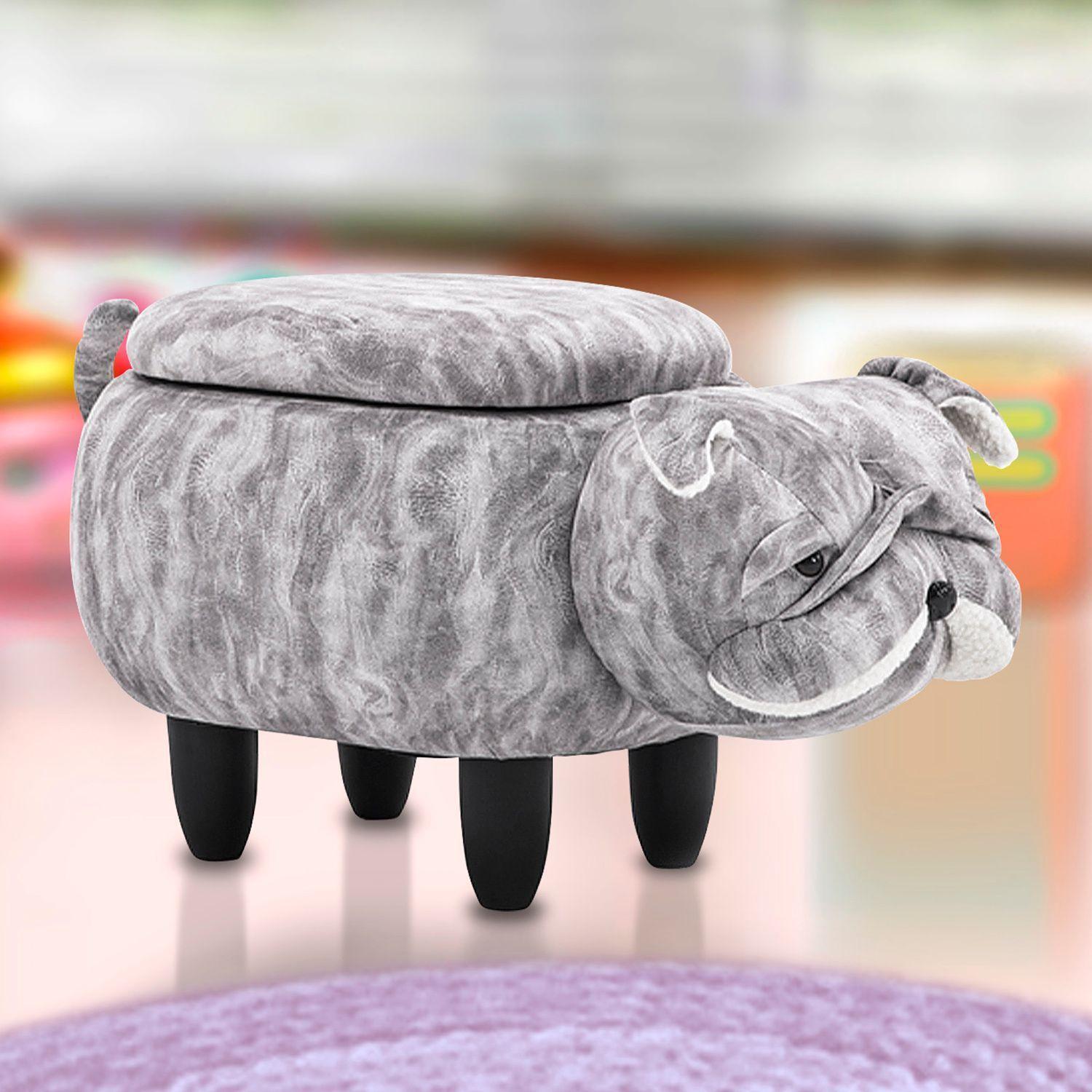 Banca Infantil Decorativa Bulldog Con Almacenaje-3