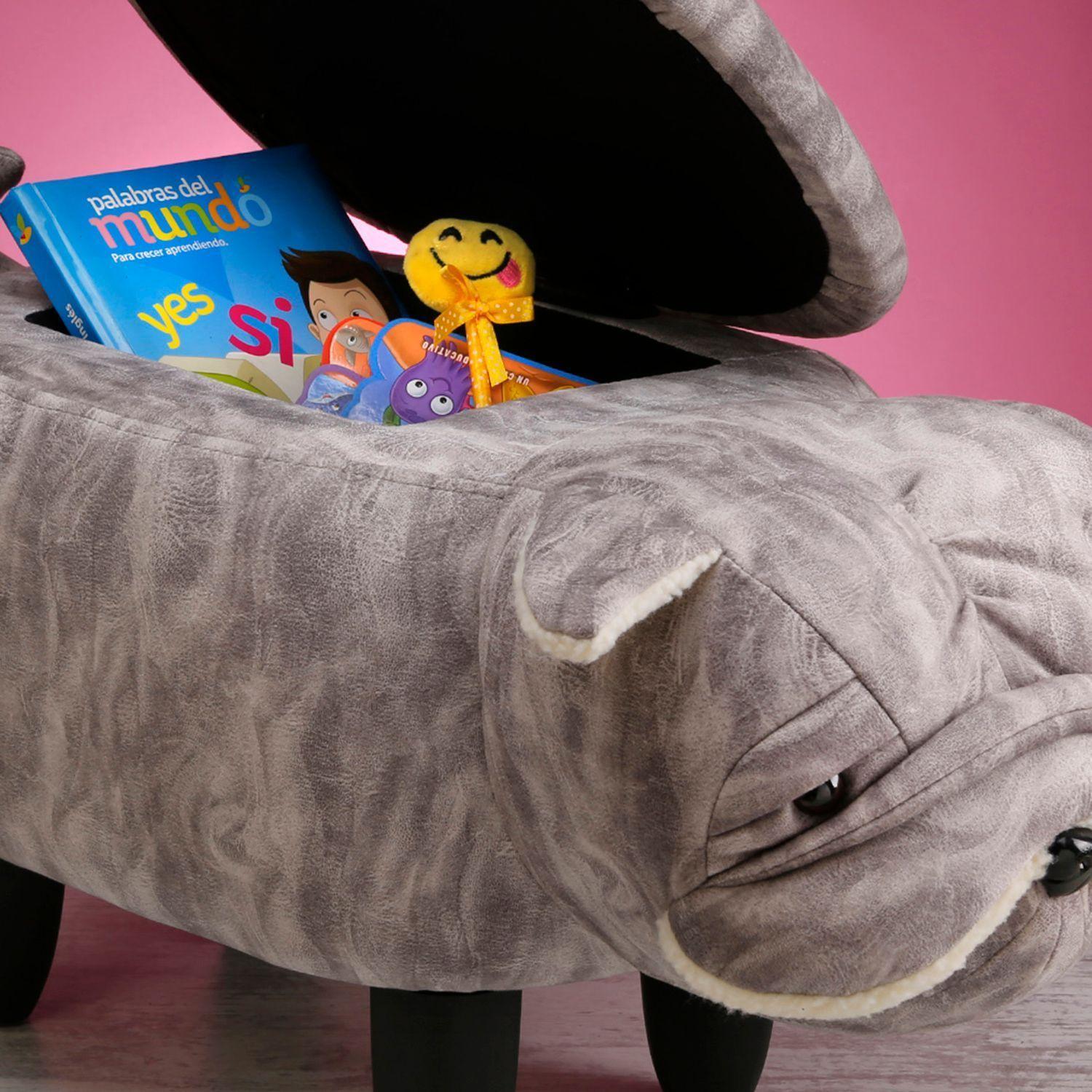 Banca Infantil Decorativa Bulldog Con Almacenaje-2