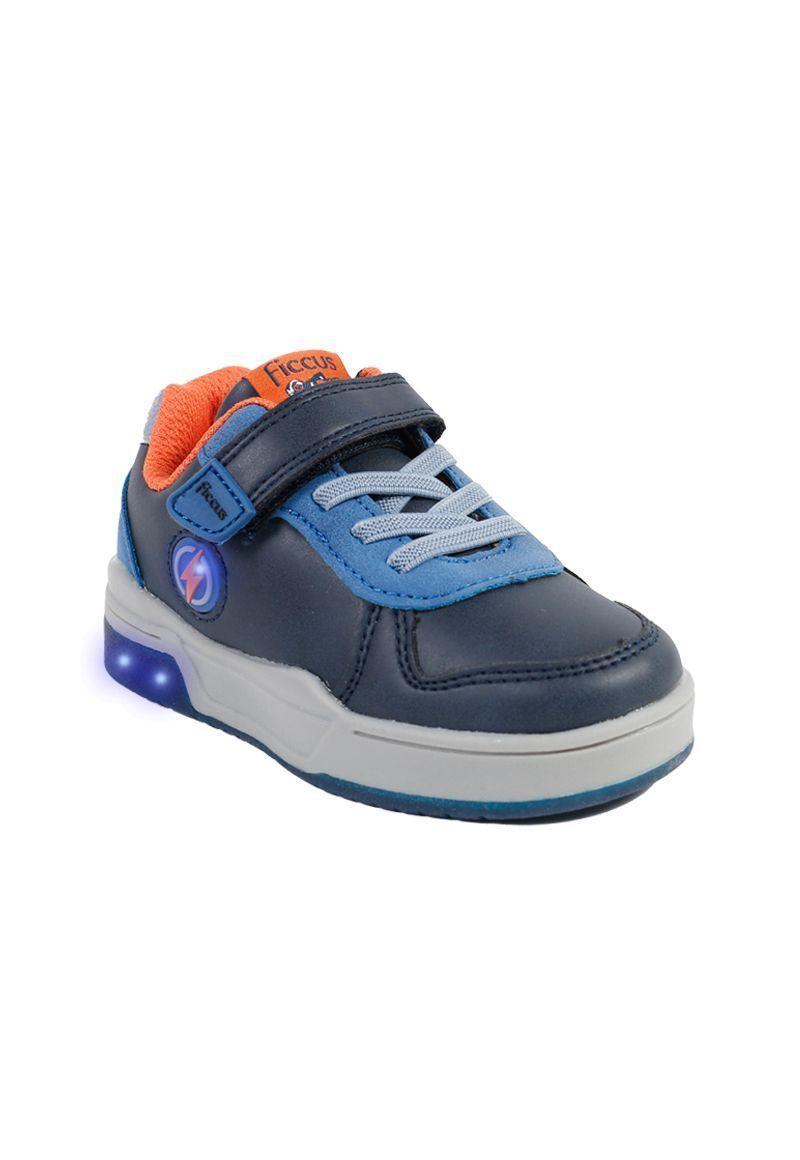Zapatila Led Velcro Elástico A Correr Niño Ficcus-2