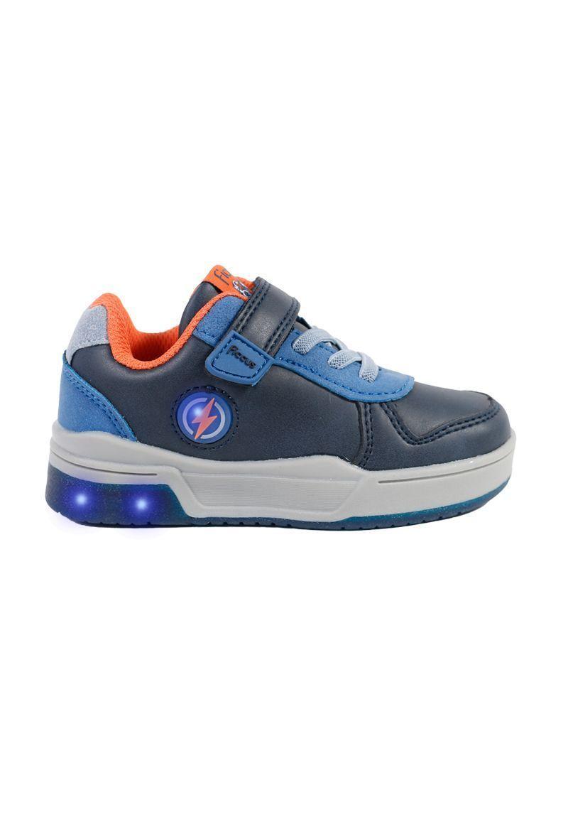Zapatila Led Velcro Elástico A Correr Niño Ficcus-0