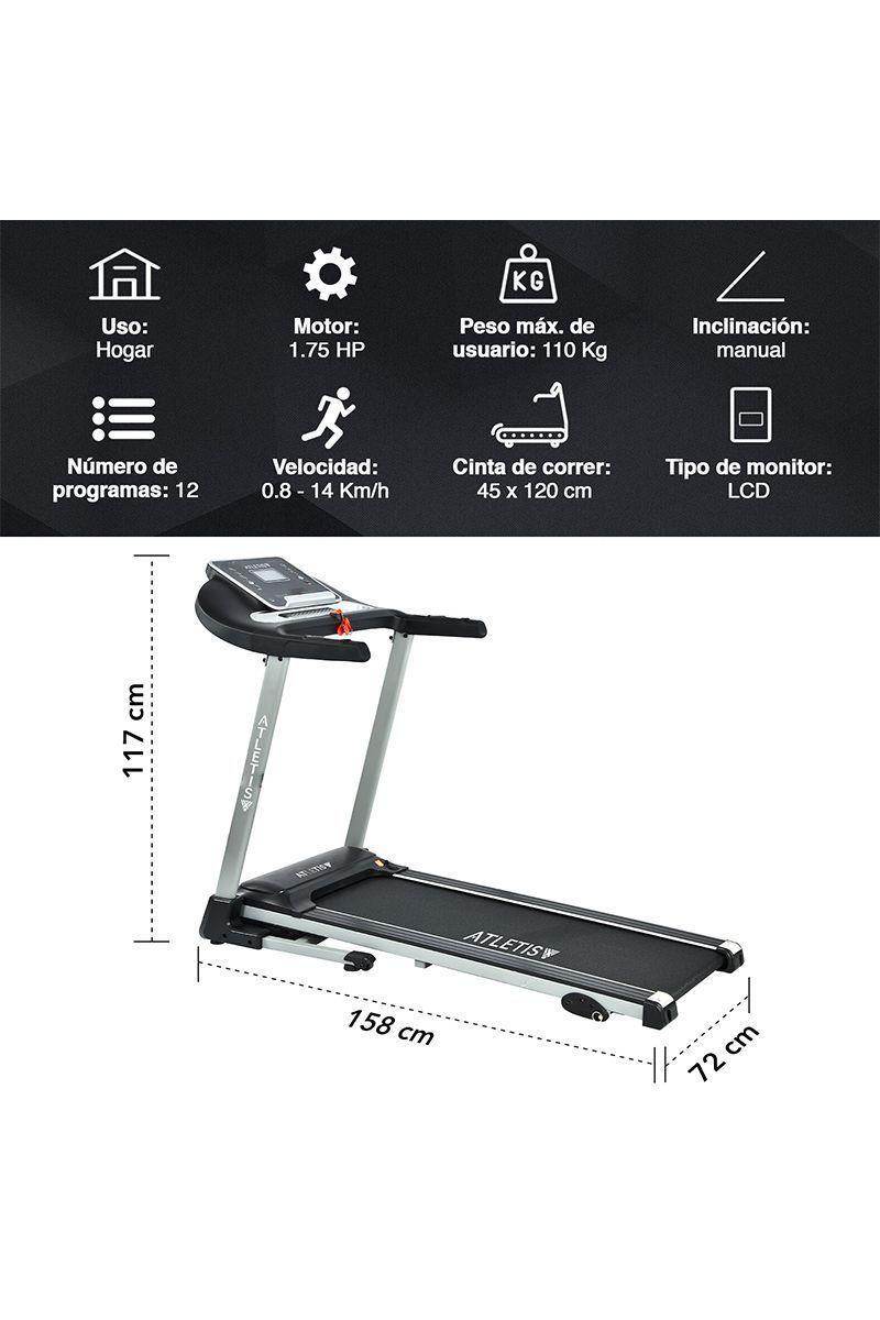 Trotadora Atletis Fit BS8250 MP3 USB Negro-2