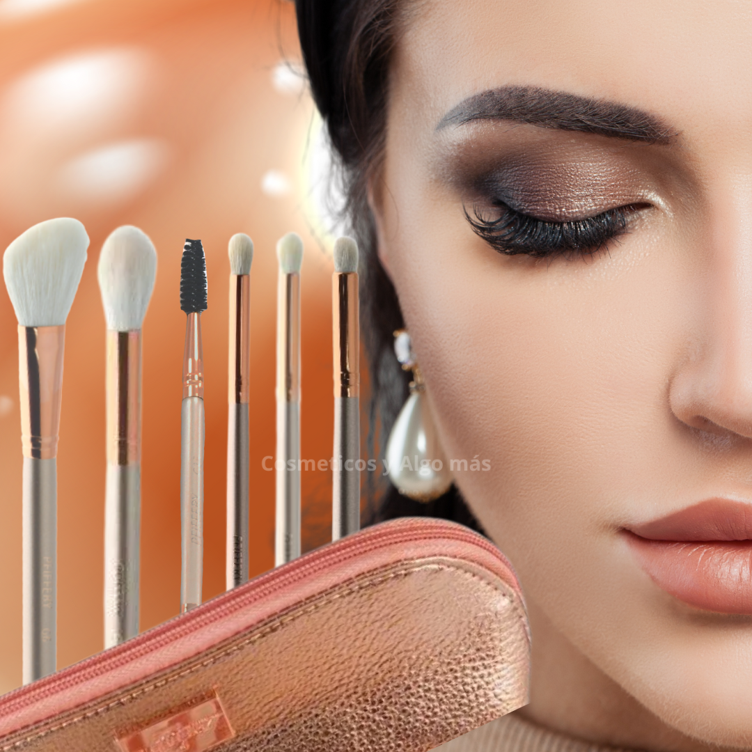 Set de 6 brochas profesionales de maquillaje con e-2