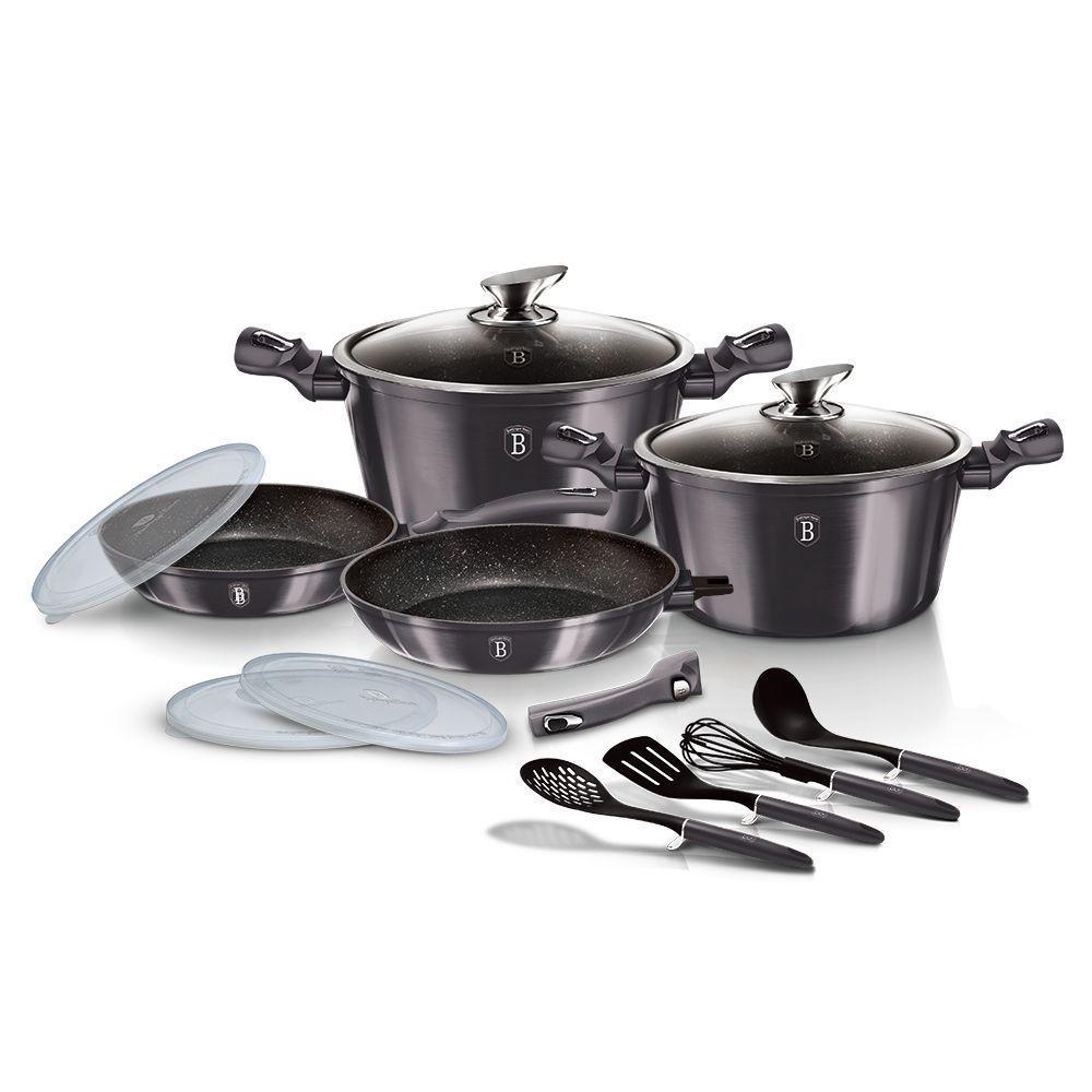 Bateria de cocina 13 piezas antihaderente Marmol-2