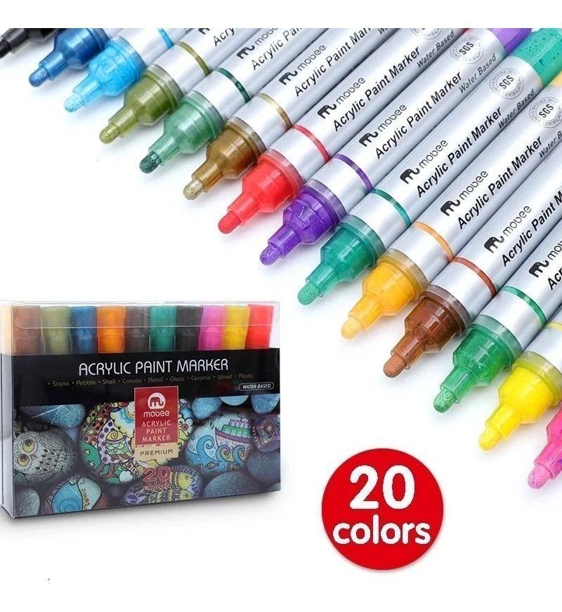 Marcadores Acrílicos Lápices 20 Colores Tipo Posca Grueso-2