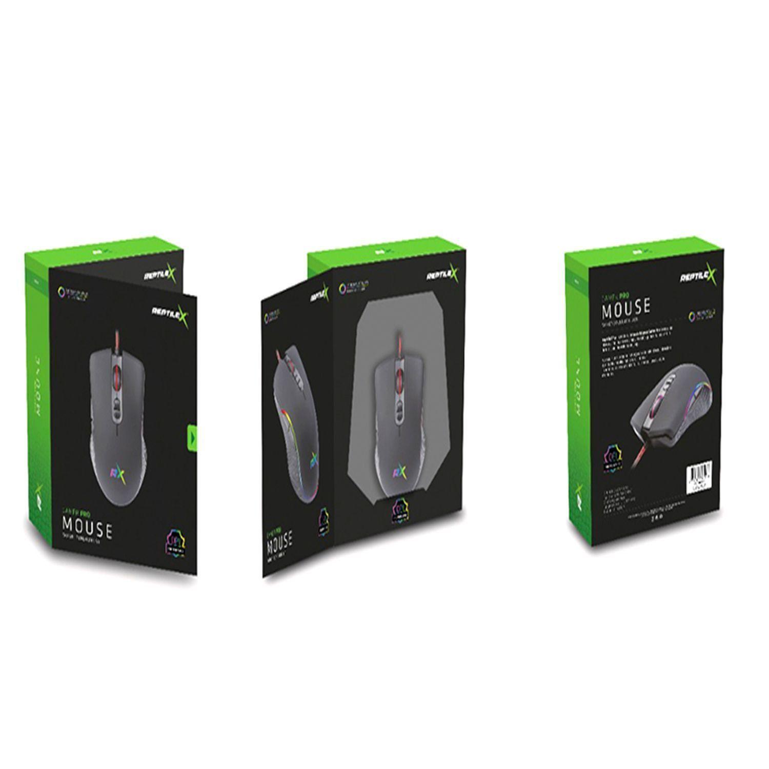 Mouse Gamer Ergonómico USB RGB 4500 DPI Reptilex-4