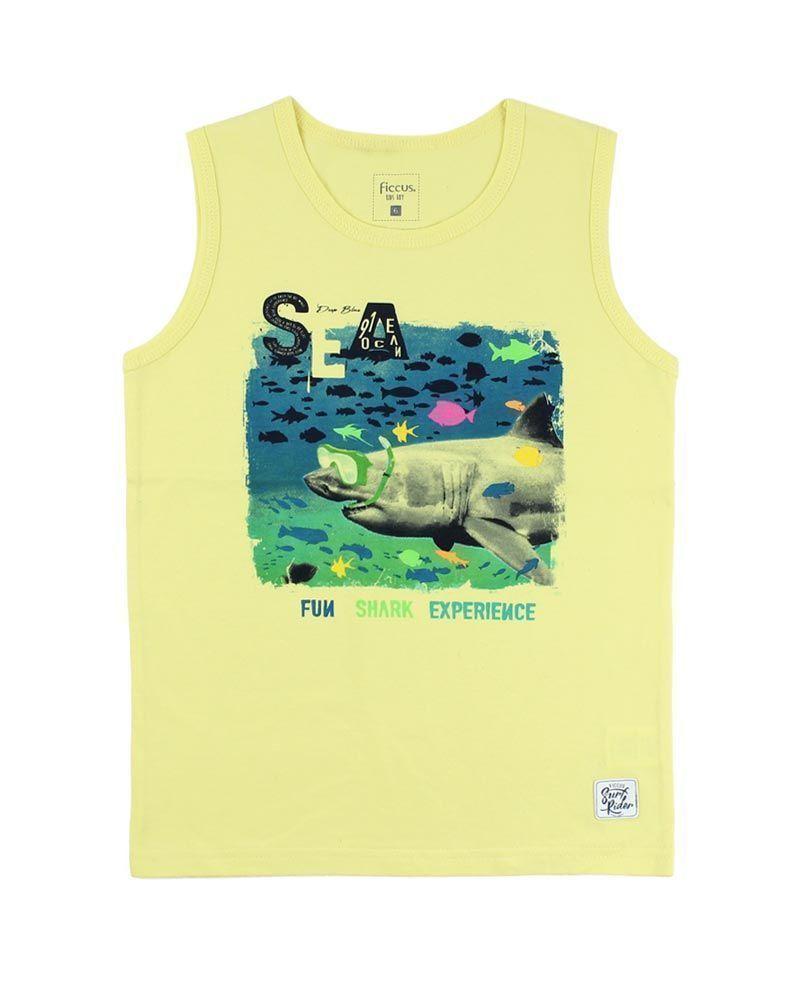 Polera Kids Niño S/Mangas Shark Ficcus-0