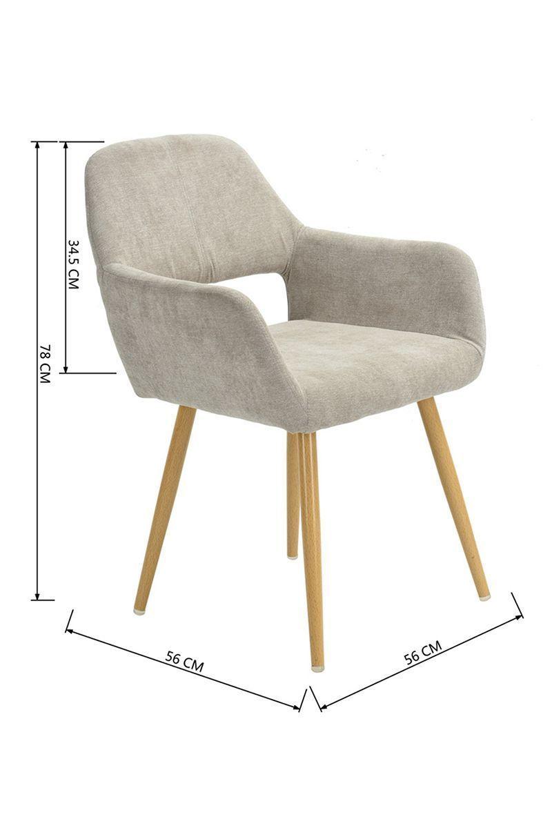 Pack 2 Silla Comedor Sitial Cromwell Beige-2