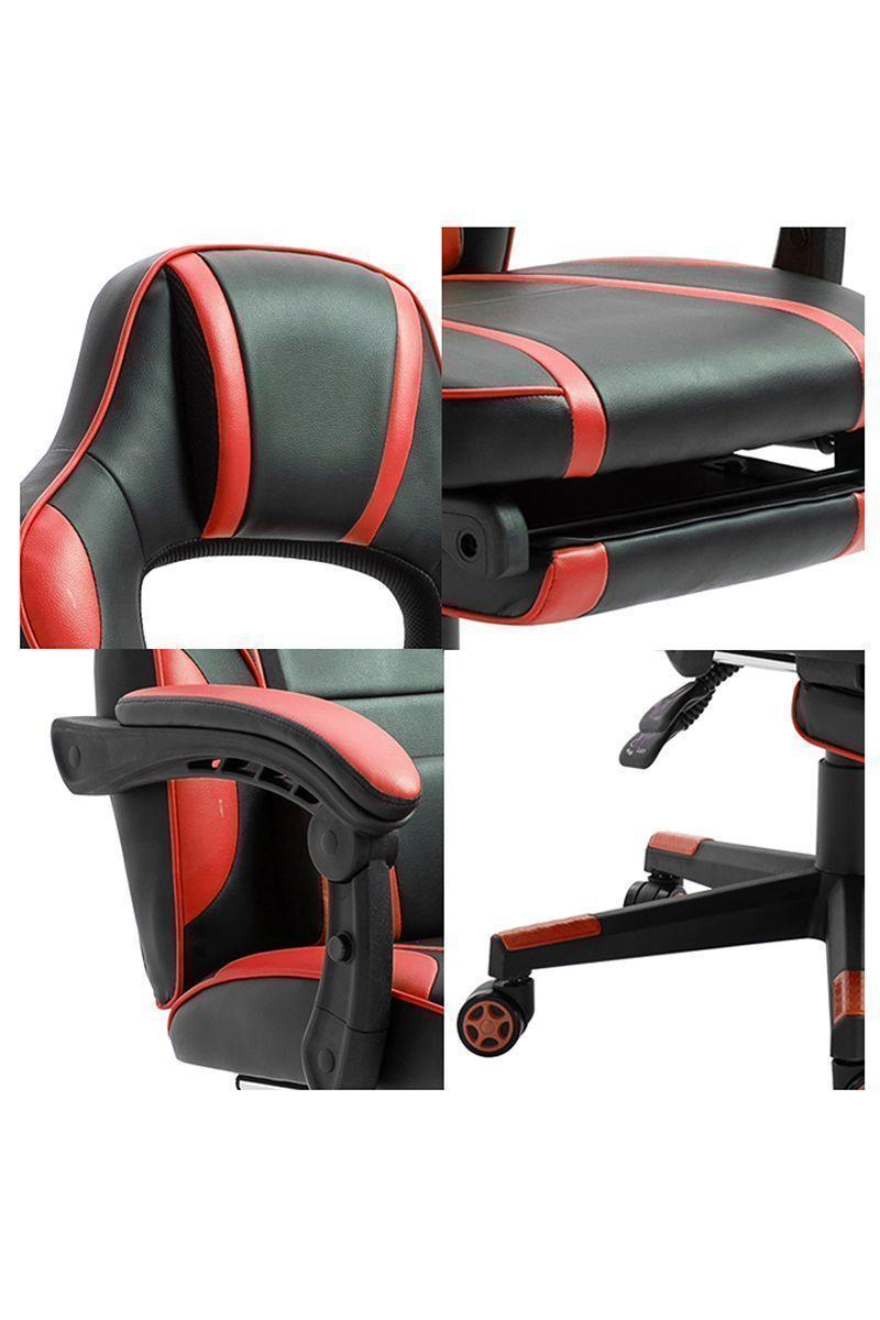 Silla Gamer Extreme Game PVC Apoya Pies Rojo-5