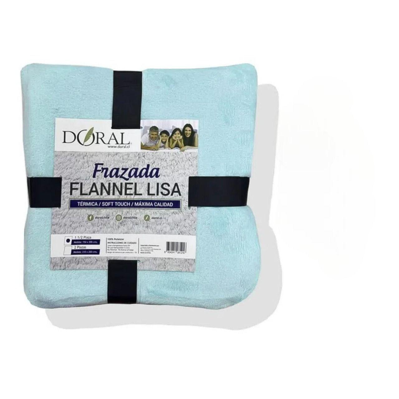 Frazada Termica 2 Plazas 210x200cm Celeste Flannel-0
