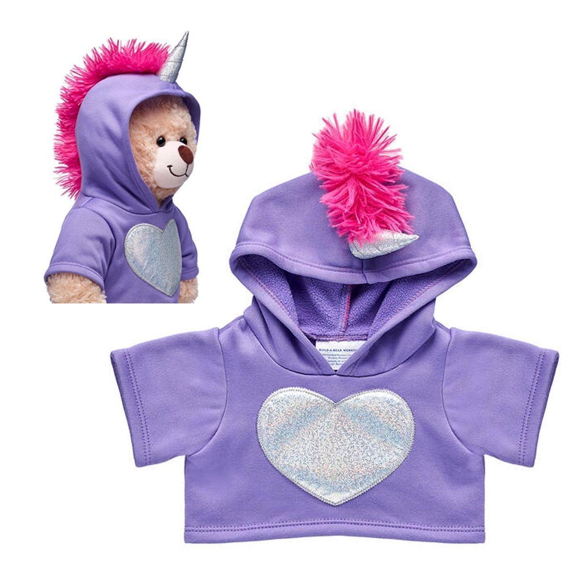Poleron Unicornio Morado Con Corazon Build-A-Bear-0