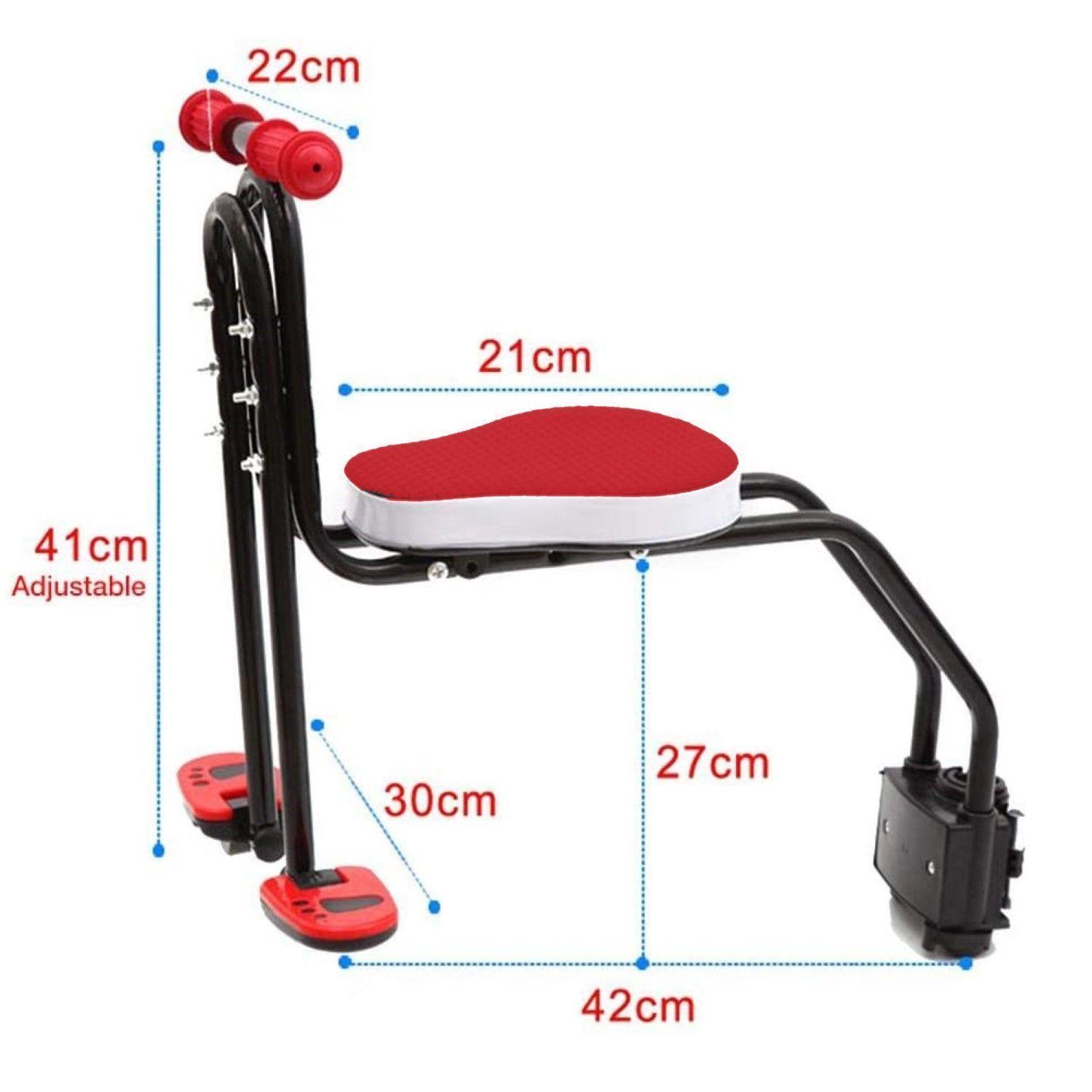 Silla Auxiliar Bicicleta, Asiento Delantero Bicicleta Para Niños Rojo-2
