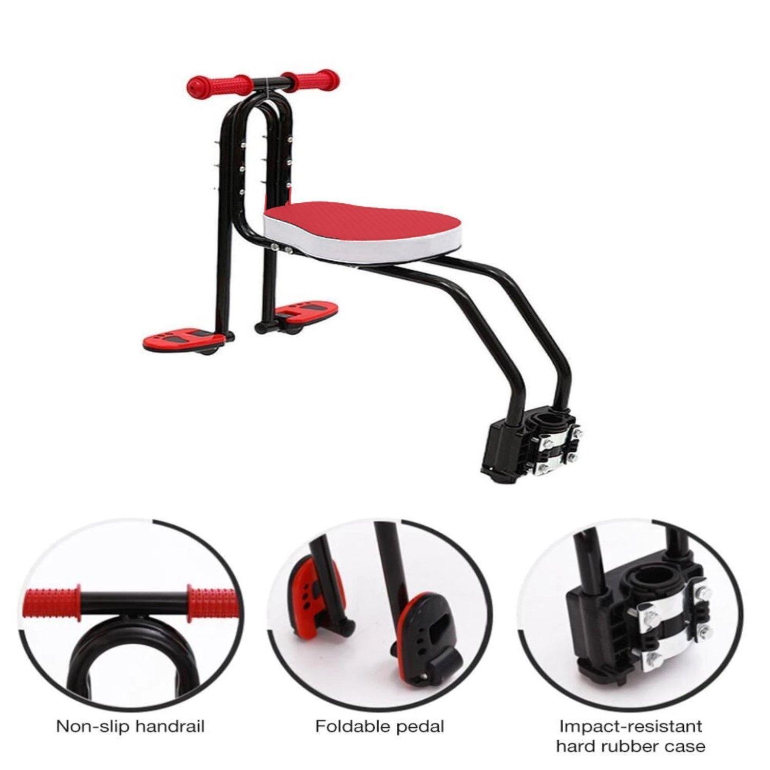Silla Auxiliar Bicicleta, Asiento Delantero Bicicleta Para Niños Rojo-4
