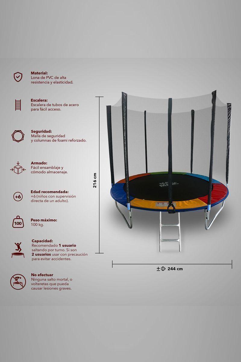 Cama Elástica Trampolín para Niños 8 FT 244 cm-2