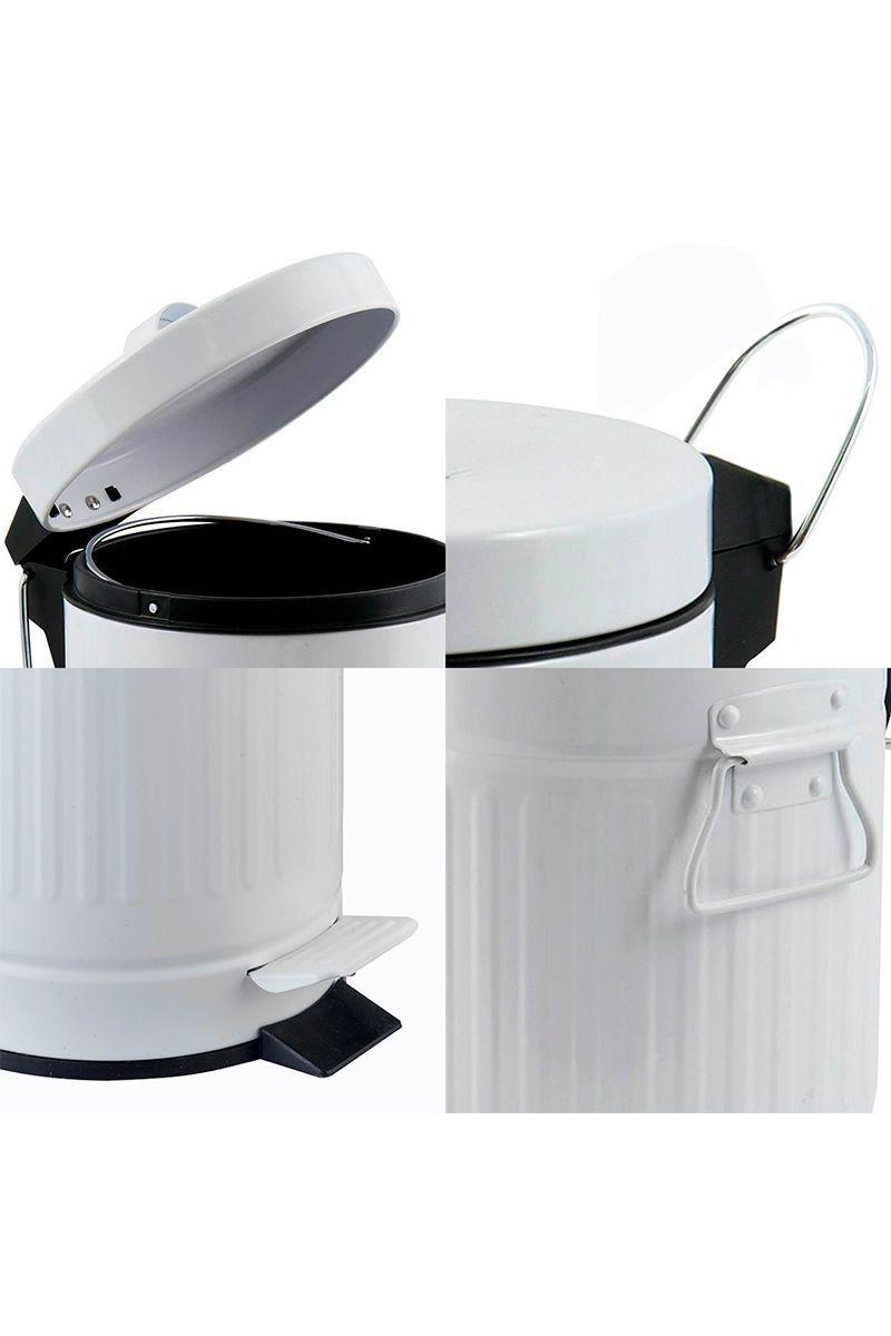 Basurero Retro 5 L Metal Blanco-4