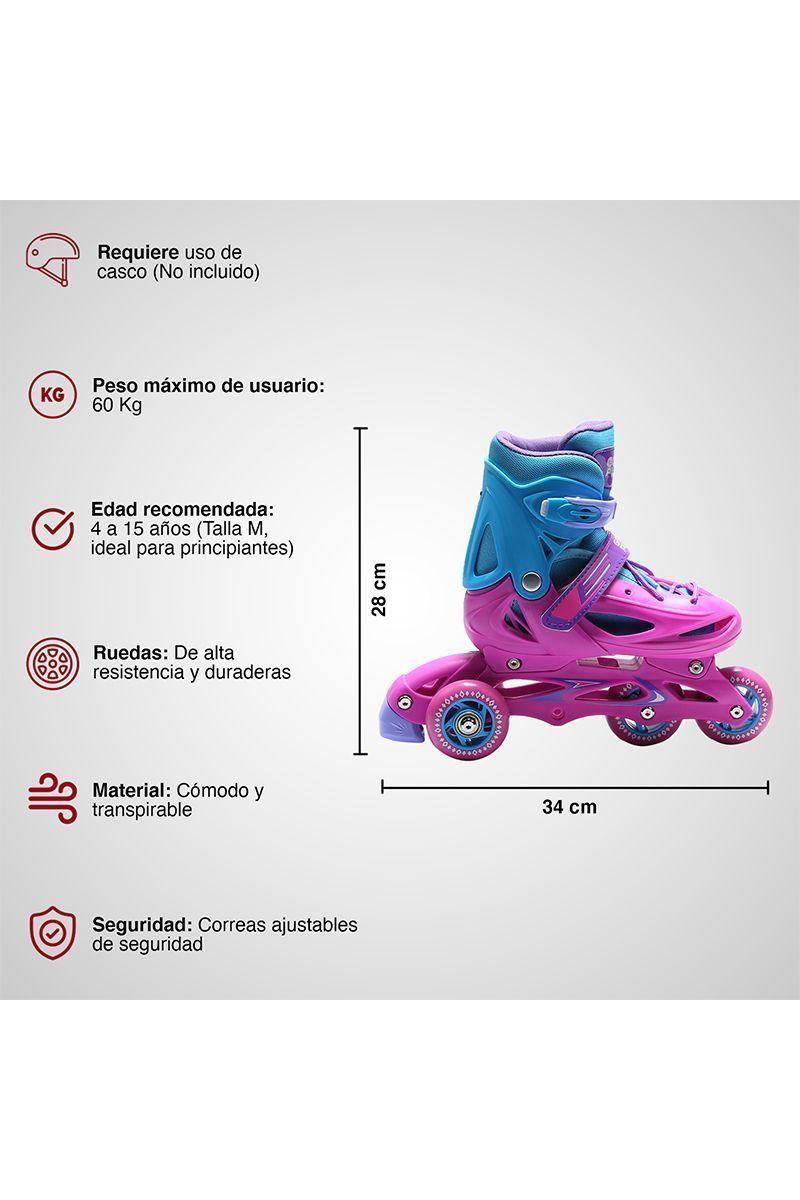 Patines 2 en 1 Talla M Modelo BW-905 Rosado-2