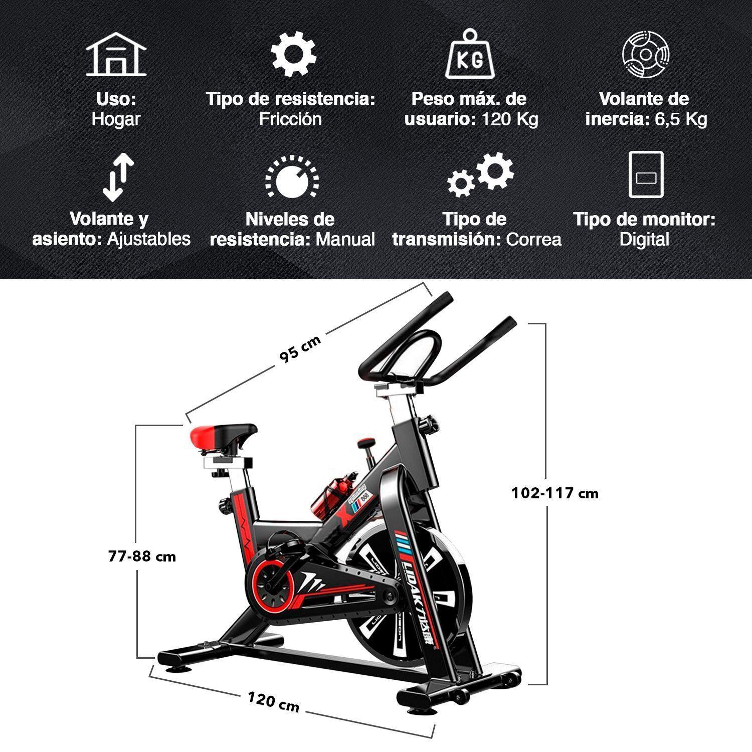 Bicicleta Spinning Home Fitness Negro-2