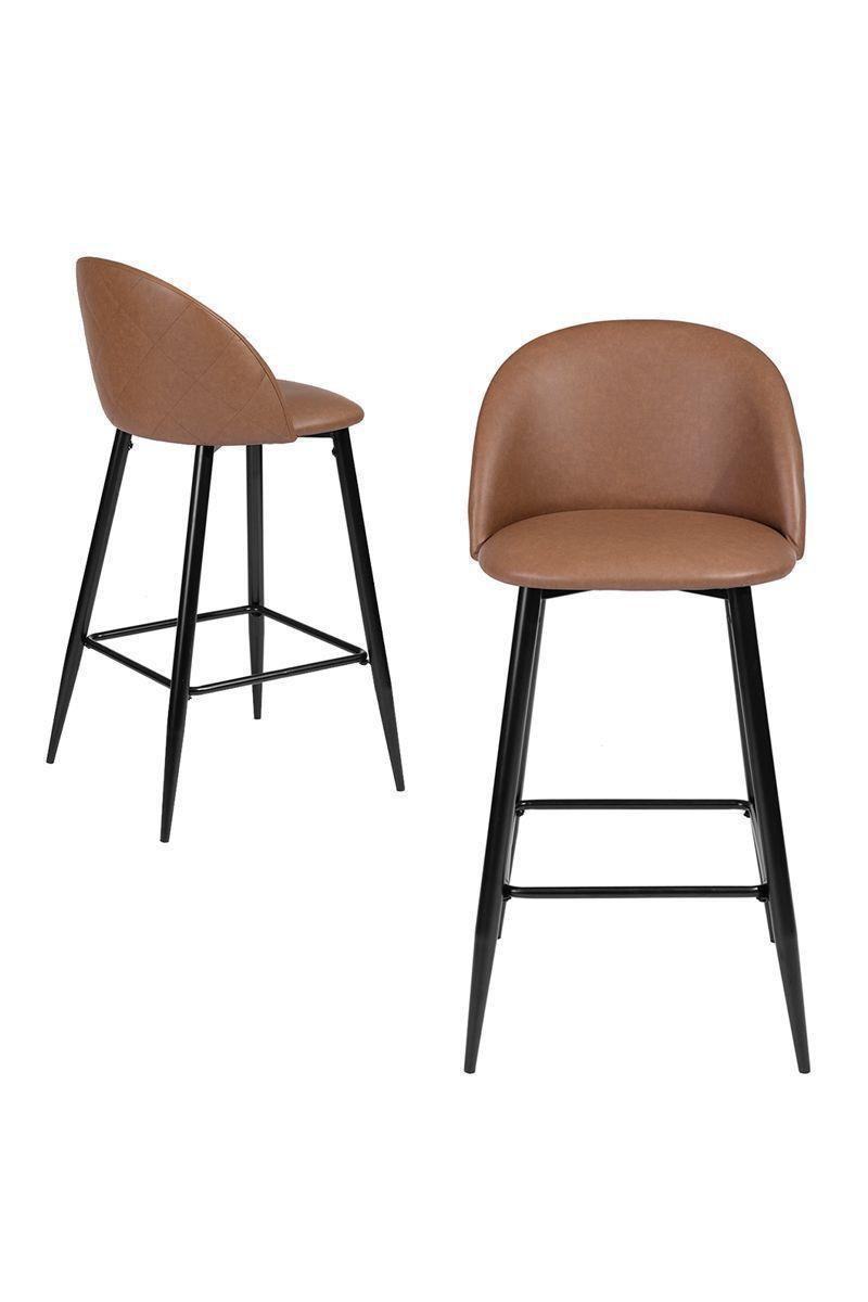 Pack 2 Sillas Bar Pu Taburetes-3