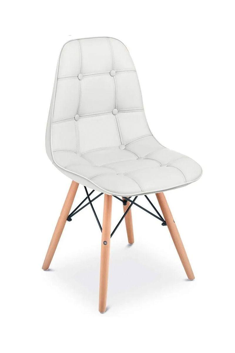 Pack 4 Sillas Eames Acolchadas Pu Blanco-12