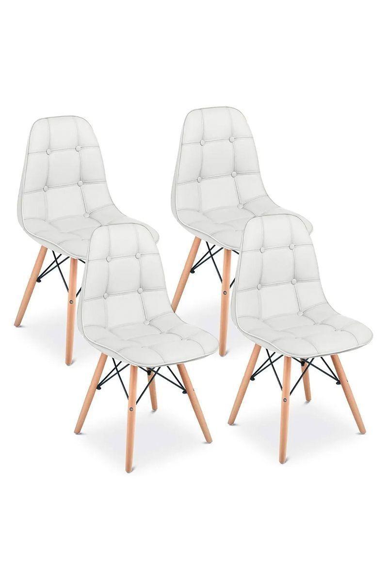 Pack 4 Sillas Eames Acolchadas Pu Blanco-0