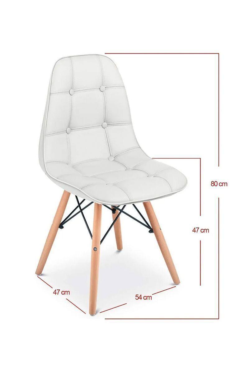 Pack 4 Sillas Eames Acolchadas Pu Blanco-2