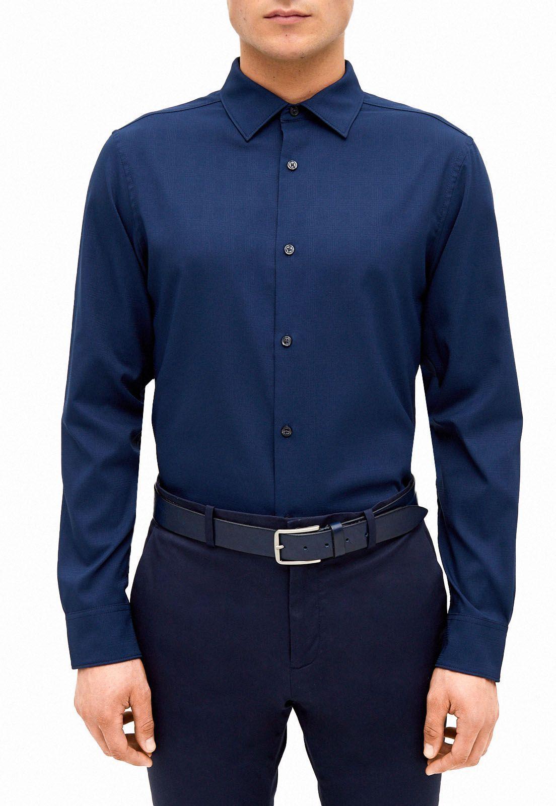 Camisa total stretch cuadros navy-0