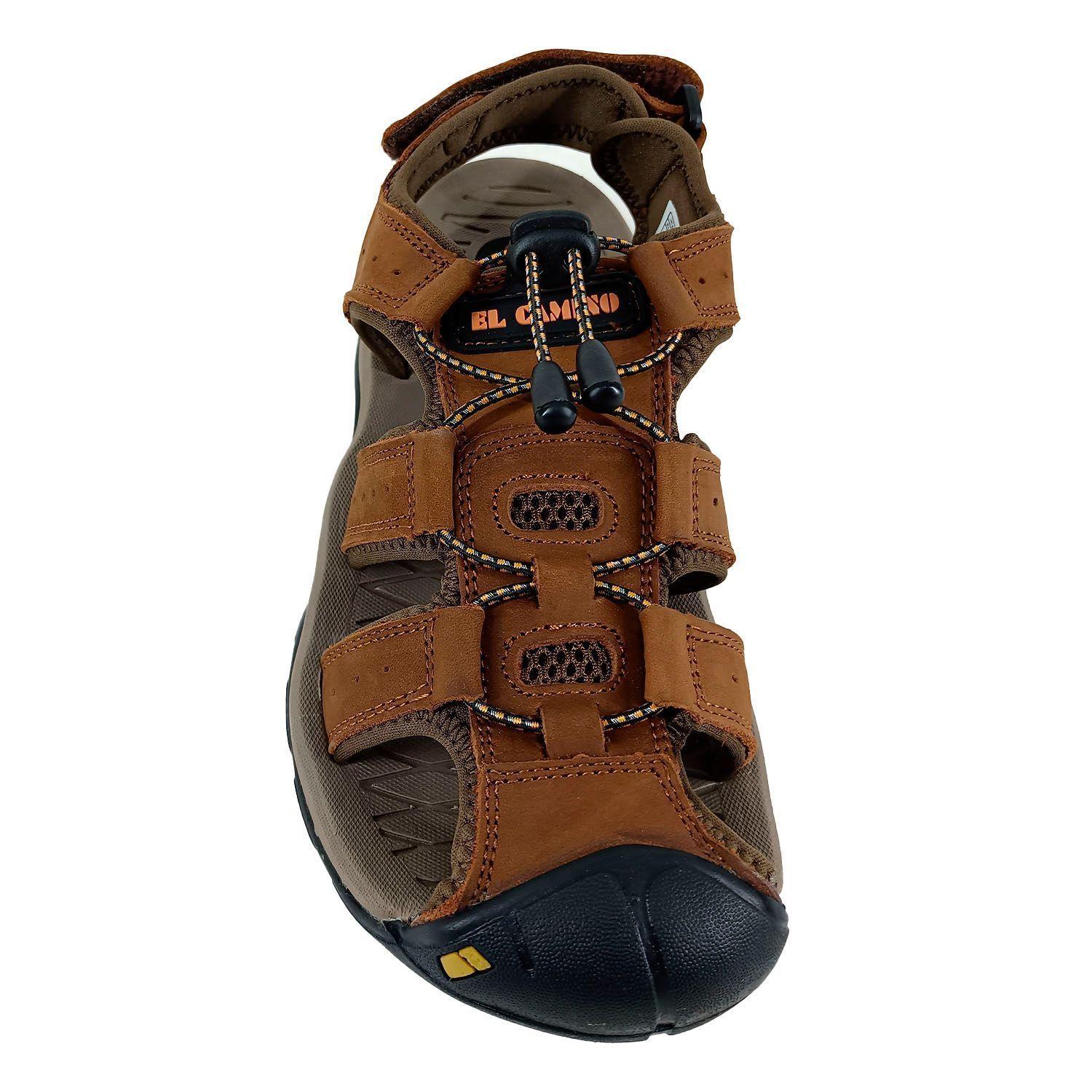 Sandalias Marron de Cuero Hombre -0