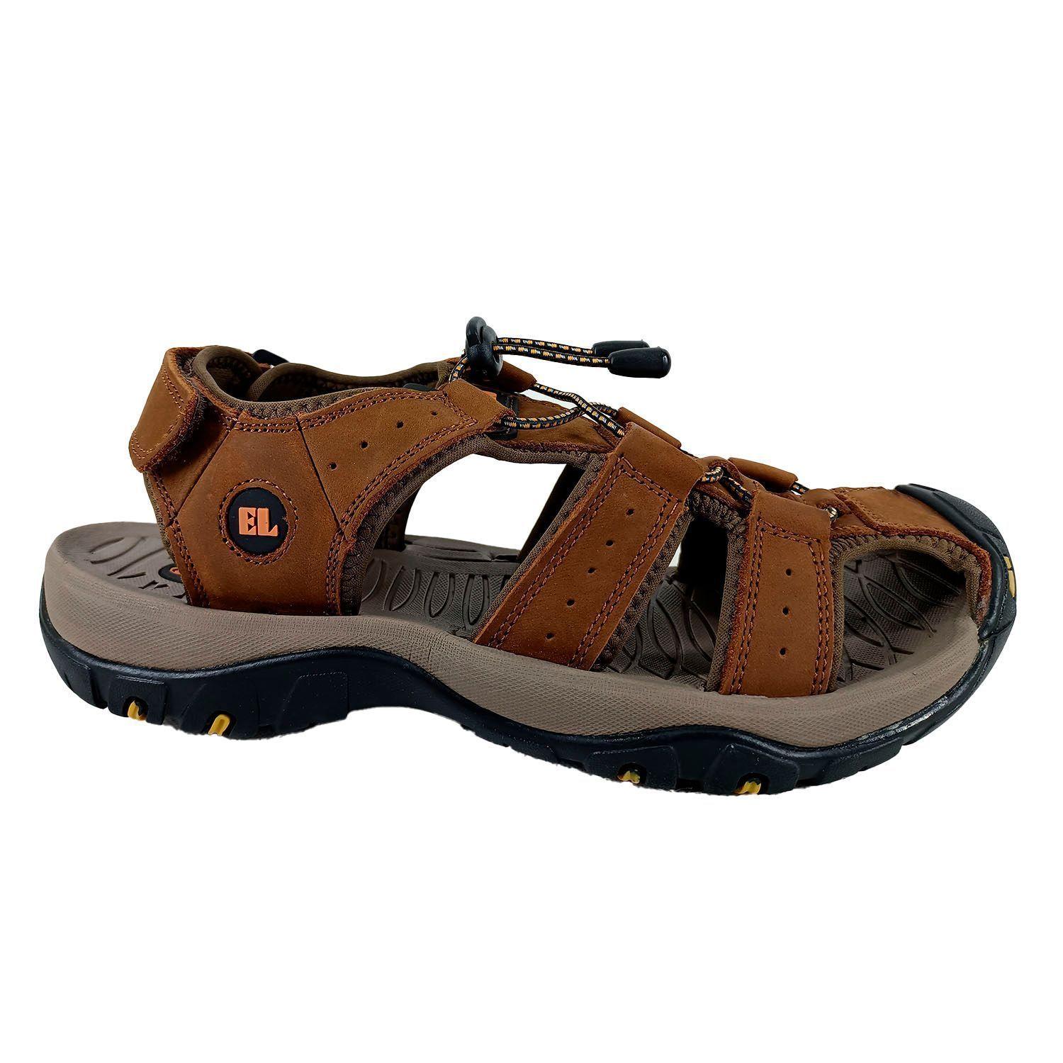 Sandalias Marron de Cuero Hombre -1