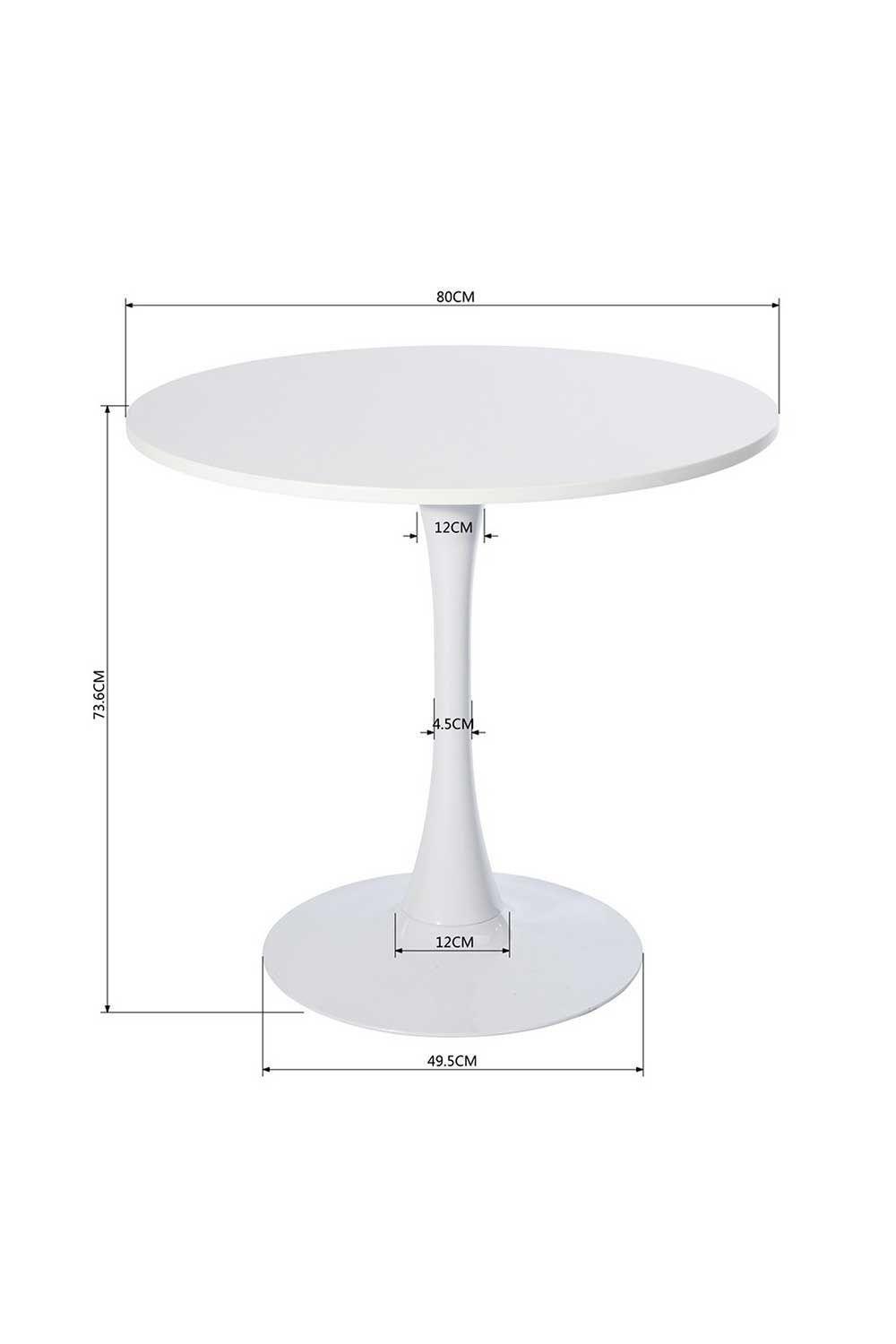 Mesa Redonda Estilo Tulip 80 cm - Blanco-2