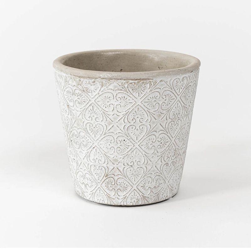 Macetero blanco LAUREL 14x12,5cm -0