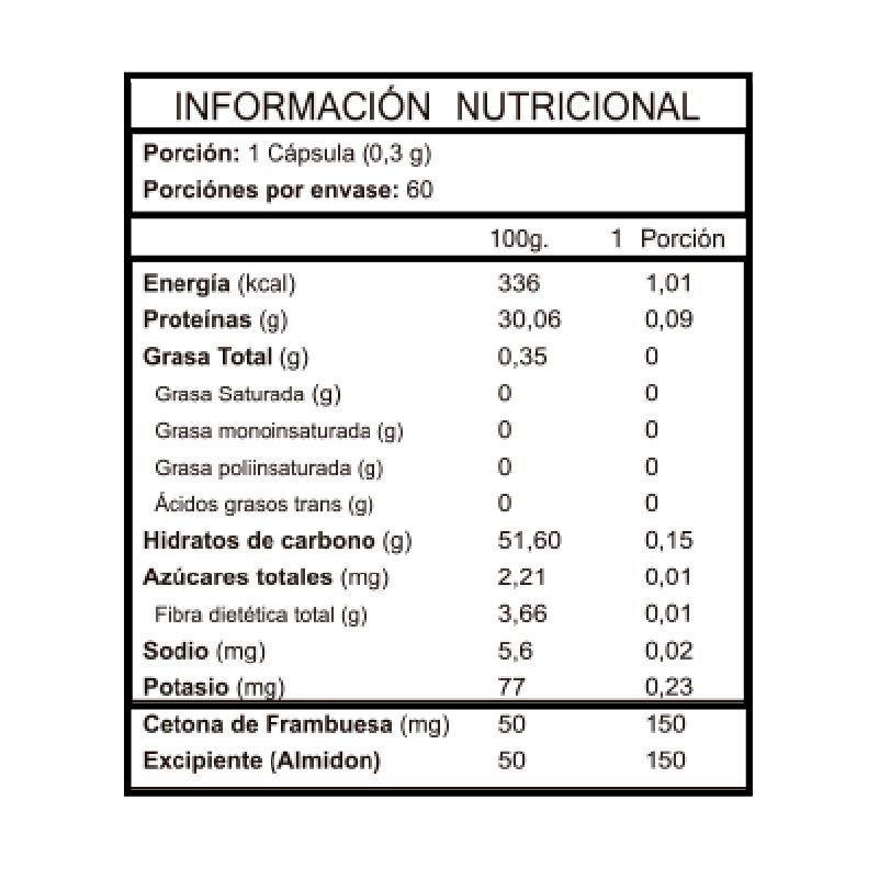 Cetona de Frambuesa 300 mg 60 Cápsulas - FNL-1