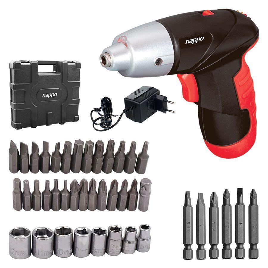 Destornillador Inalámbrico Nappo Con Accesorios Y Luz-0